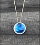 Enamel Pendant, blue enamel pendant, ocean pendant, sea pendant, enamel, round - Image 6