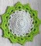 Handmade Crochet Flower Coasters Set of 6 with Basket - Image 4