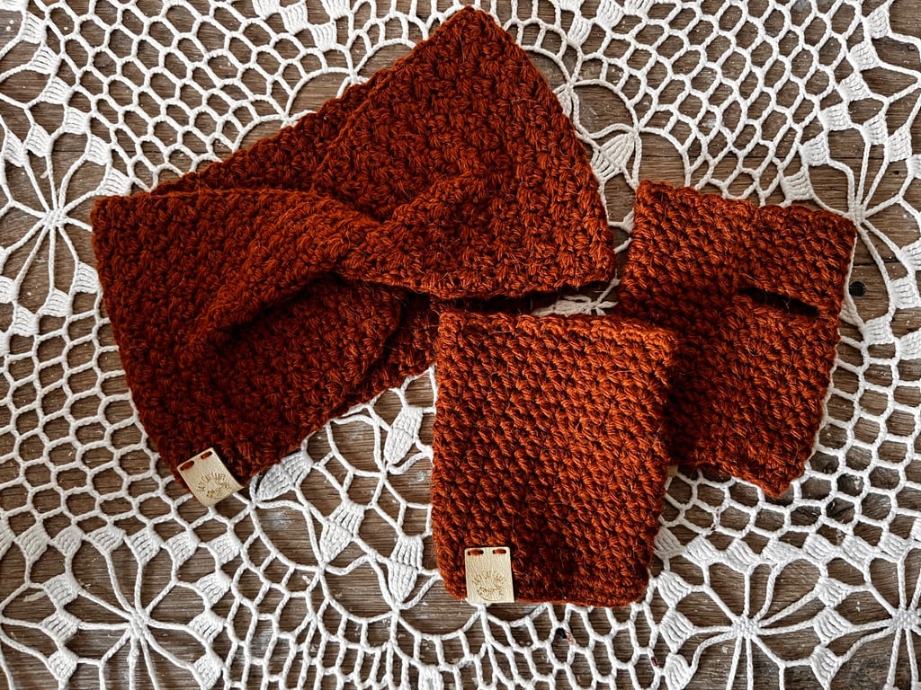 Merino wool head band and had warmers