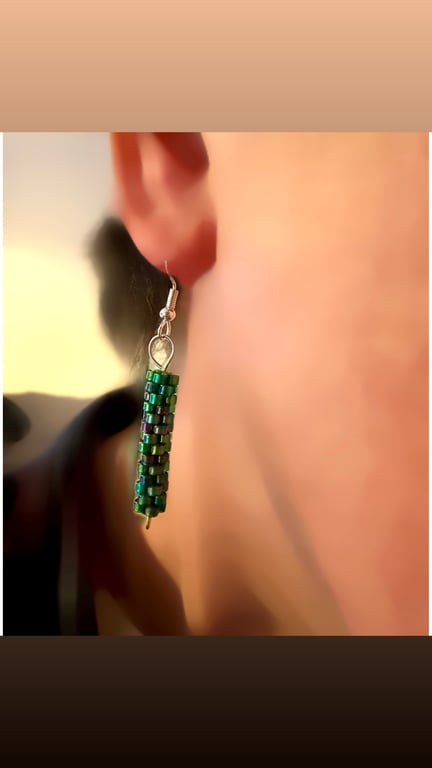 Peyote beaded earrings