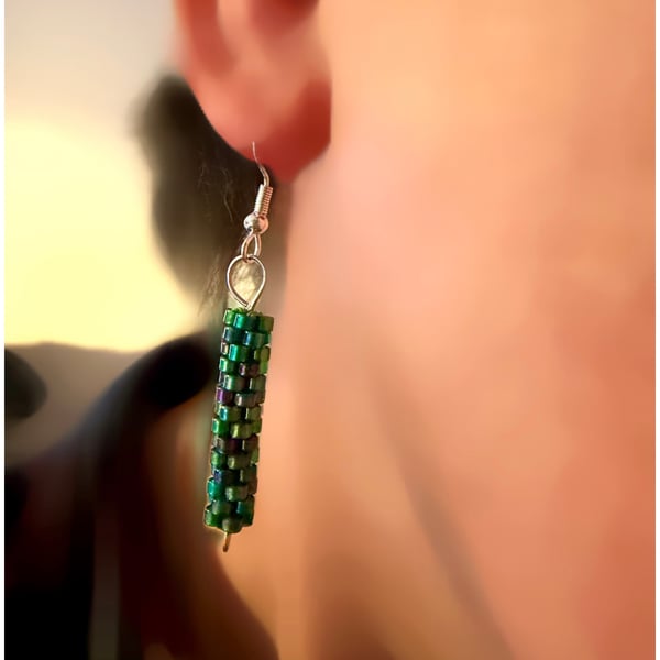 Peyote beaded earrings