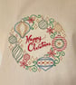 Chef Style Apron In Cream Embroidered with 'Happy Christmas' - Image 3