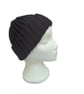 Hand-Knitted Black Winter Beanie, Unisex Ribbed Knit Hat,  - Image 6