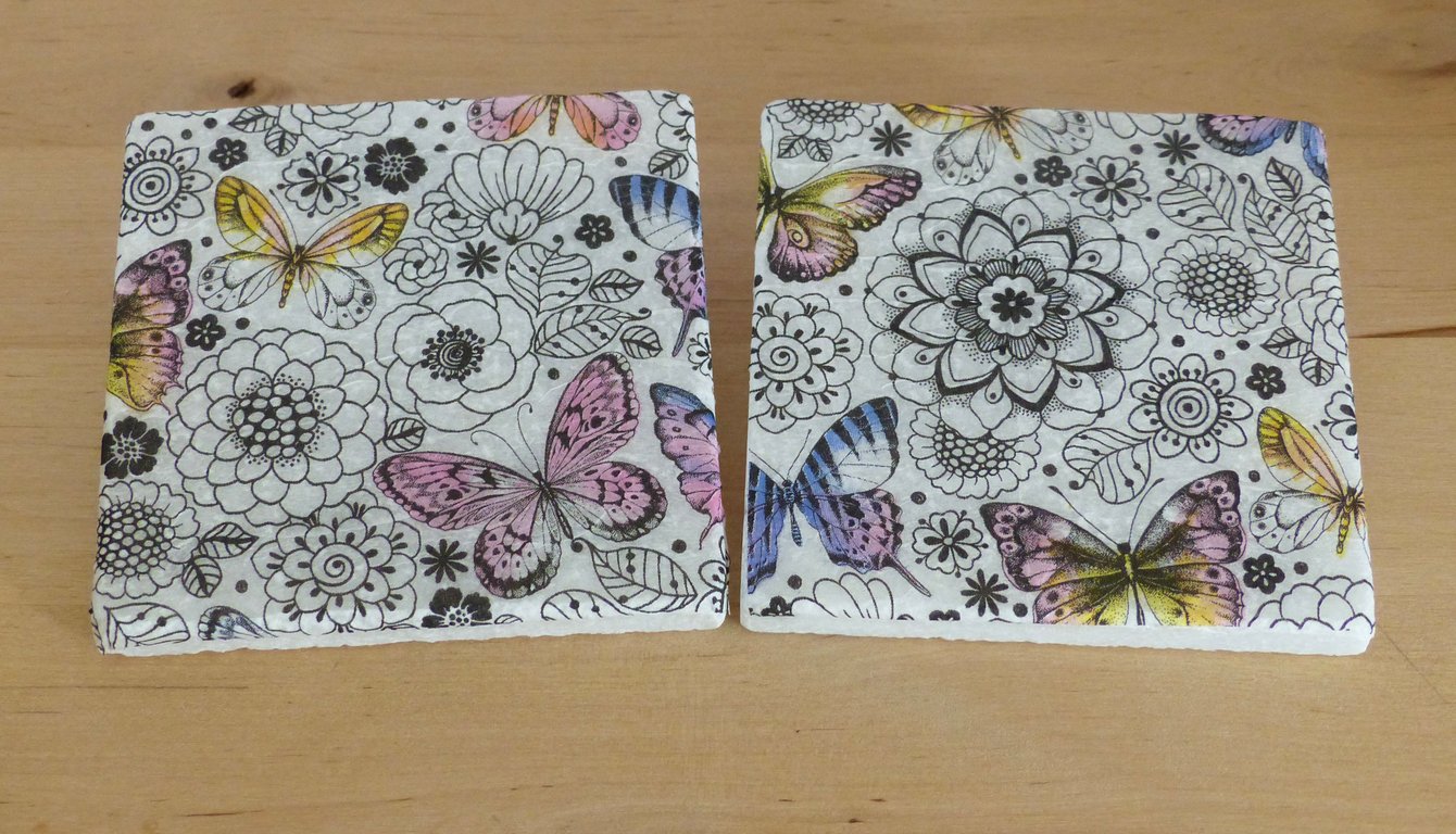 Marble 'Butterfly' Coasters