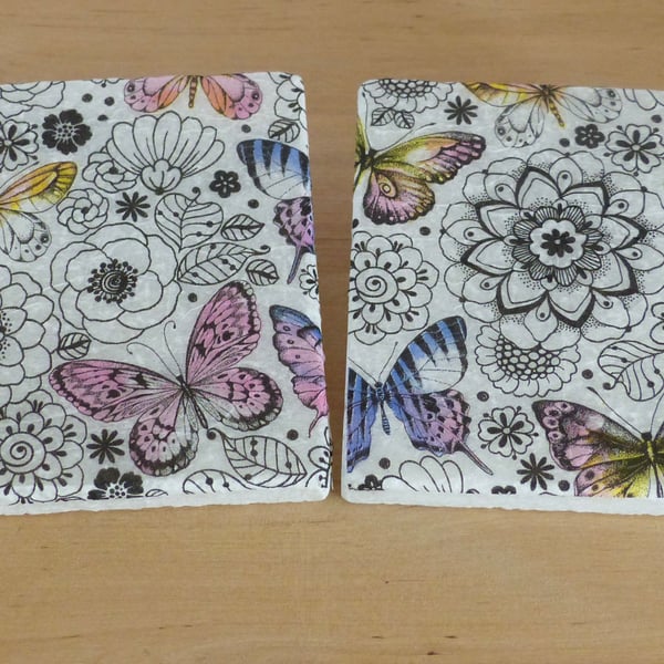 Marble 'Butterfly' Coasters