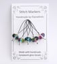Lampwork Stitch Markers - Stained Glass Window - Image 9