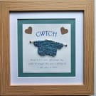 Cwtch Definition Framed Picture with Knitted Jumper 