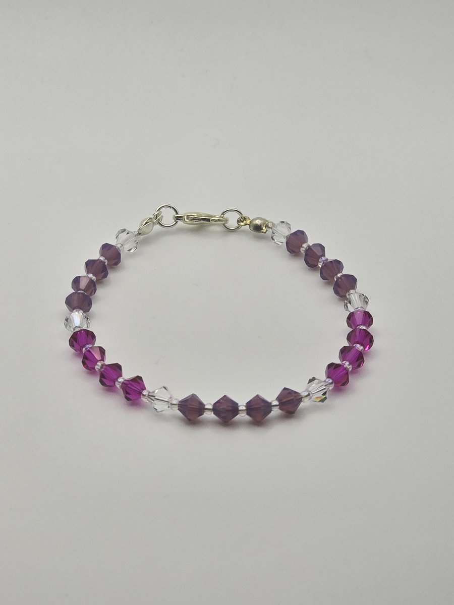Pink and purple preciosa crystal bracelet