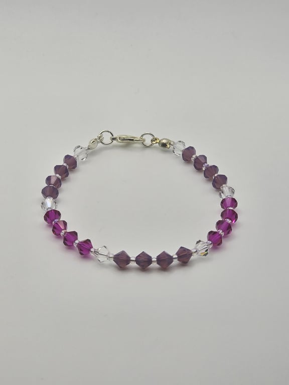 Pink and purple preciosa crystal bracelet
