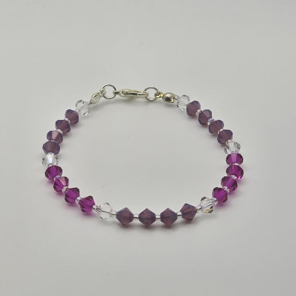 Pink and purple preciosa crystal bracelet