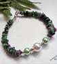 Ruby Zoisite & Shell Pearl Bracelet  - Image 4