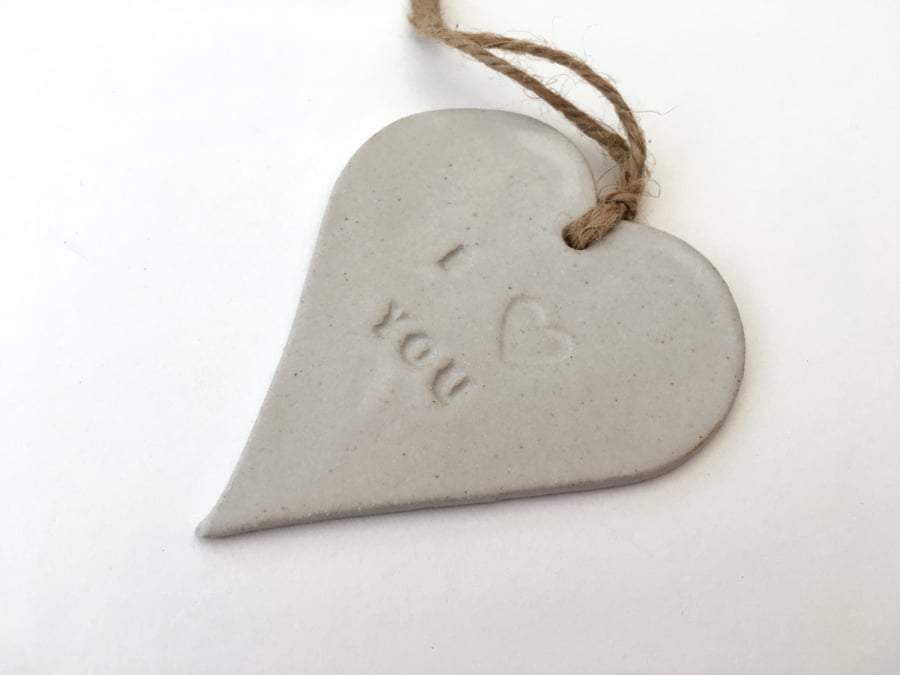 Loveheart hanger, ceramic lovehearts, gift idea, home decor, pottery, gift idea