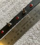 Black leather choker with 2 Spikes and 3 Red Gemstones - Image 4