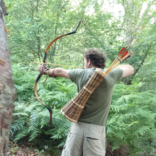 Wicker Arrow Quiver - Traditional-Primitive Archery Gift