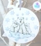 Polar bear mixed media hanging decoration. Polar bear ornament.  - Image 5