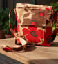 Sturdy fully lined cross body flowered bag - Image 2