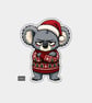 Funny Christmas Sticker Vinyl Xmas Decal For Adults - Sulking Koala In Santa Hat