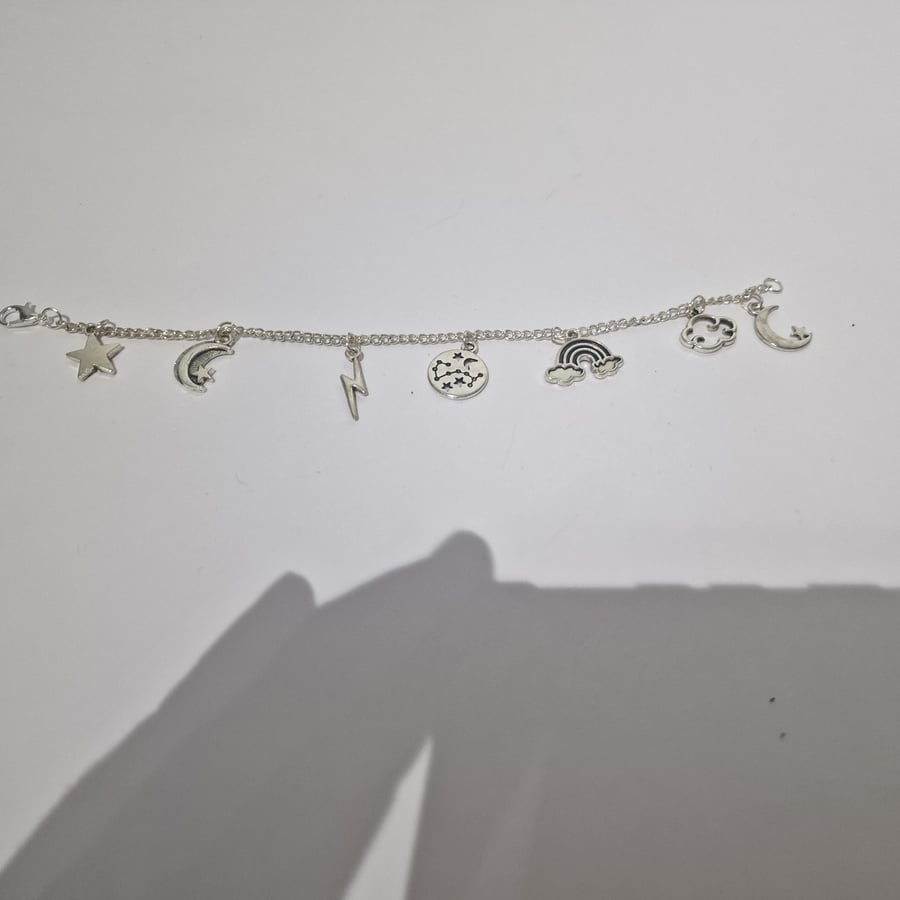 Sky charm silver bracelet