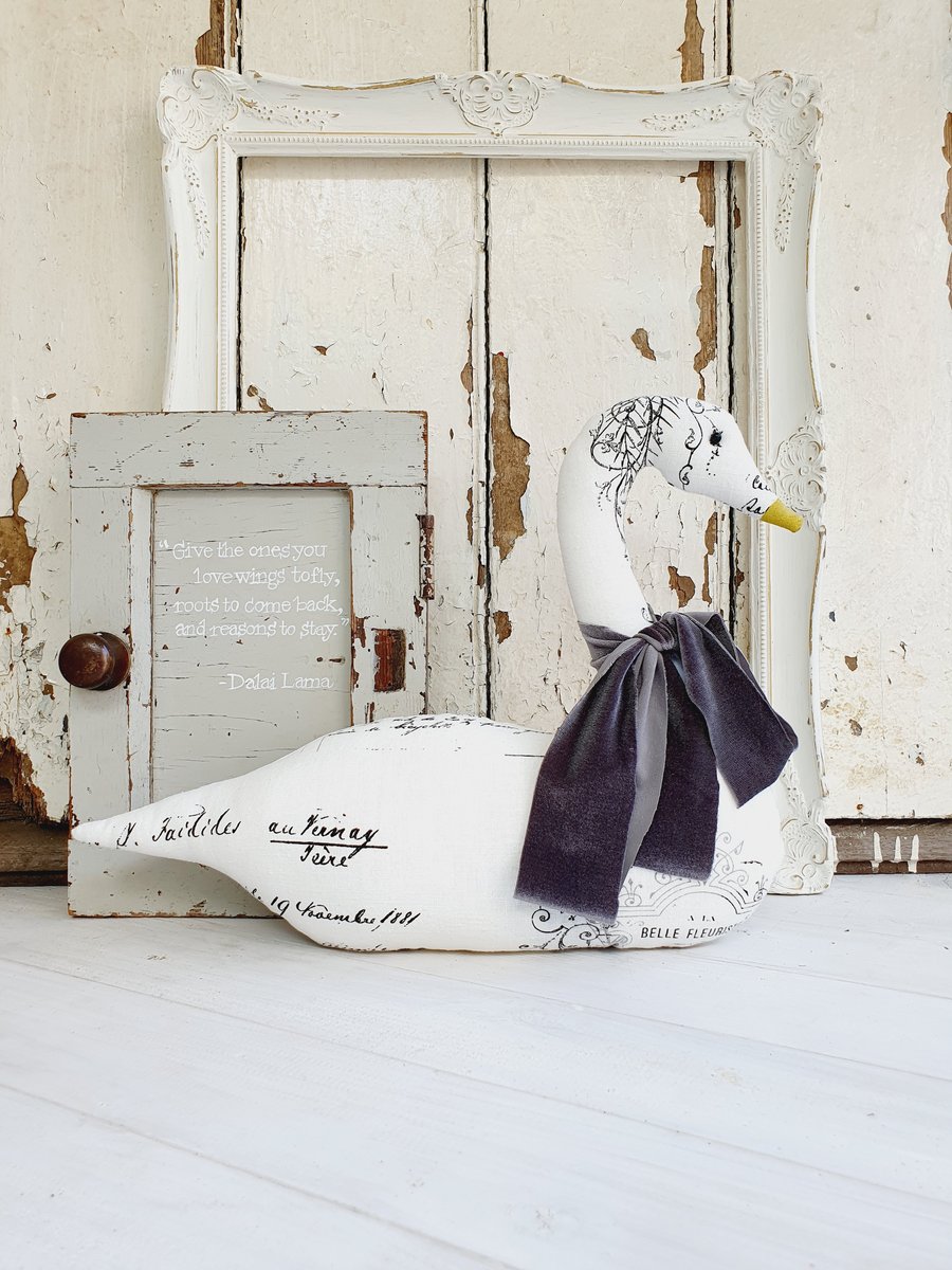 Large Linen Snow Goose