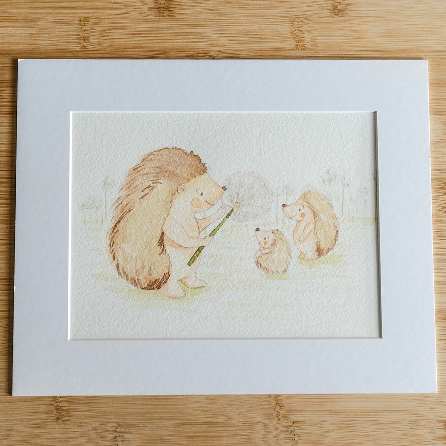 Watercolour Hedgehog Illustration - Homeschooling 