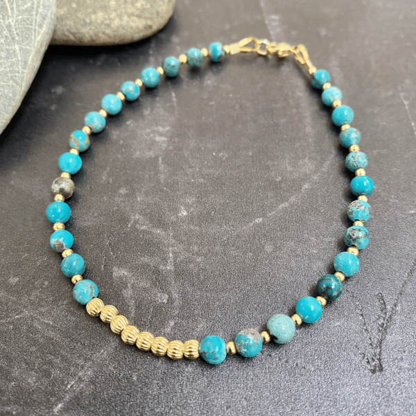 Turquoise & Gold Vermeil Stacking Bracelet