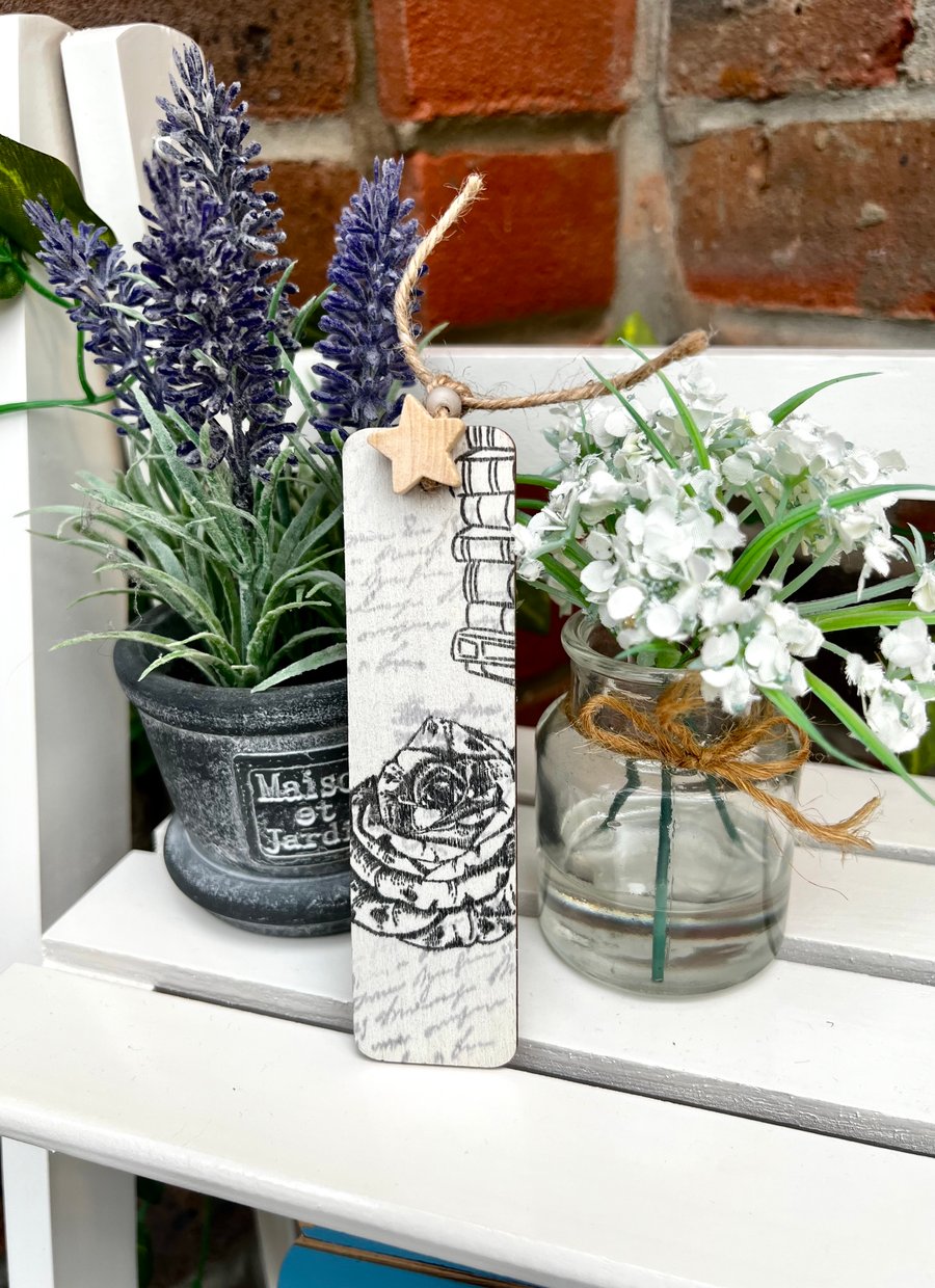 ‘Rose book’ Wooden Bookmark 