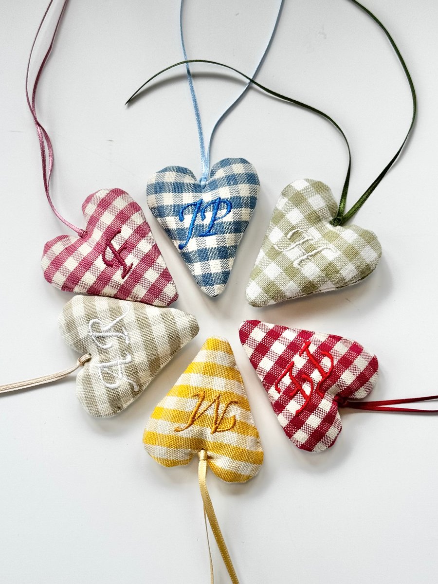 PERSONALISED MINI HEARTS - gingham