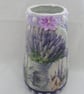 Decoupaged Lavender Glass Lamp - Image 2