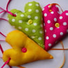 Set of 3 Hanging Hearts Shabby Chic/Kitsch Style