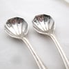 Tiny pair of answer spoons, handstamped saltspoons, oui or non