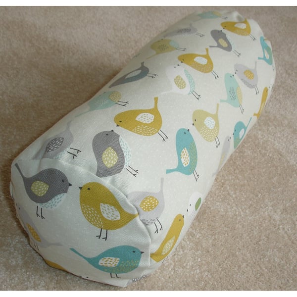 Birds Bolster Cushion Cover 18"x8" Round Cylinder Neck Roll Pillow