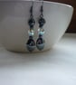 HEMATITE AND AB CRYSTAL DROP EARRINGS.  747 - Image 3