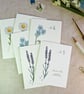 Set of 6 Botanical Wildflower Mini Notecards  - Image 1