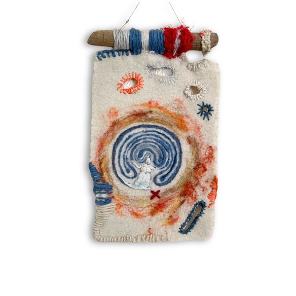 Goddess labyrinth Art felt  sensory wall hanging 