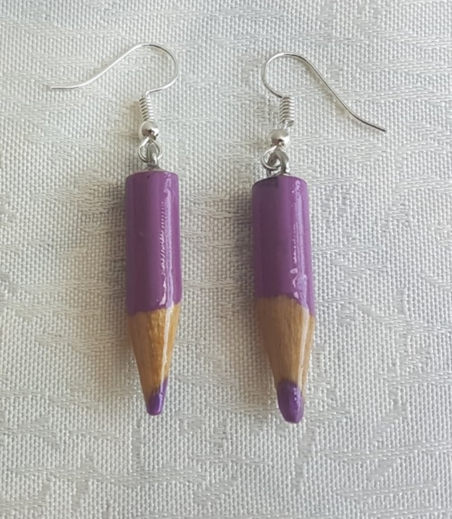 Orchid Purple Pencil Earrings