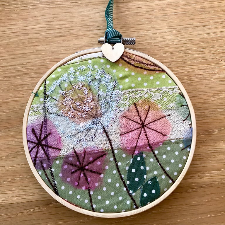 Textile picture-stitched-fabric-art-abstract-flowers 