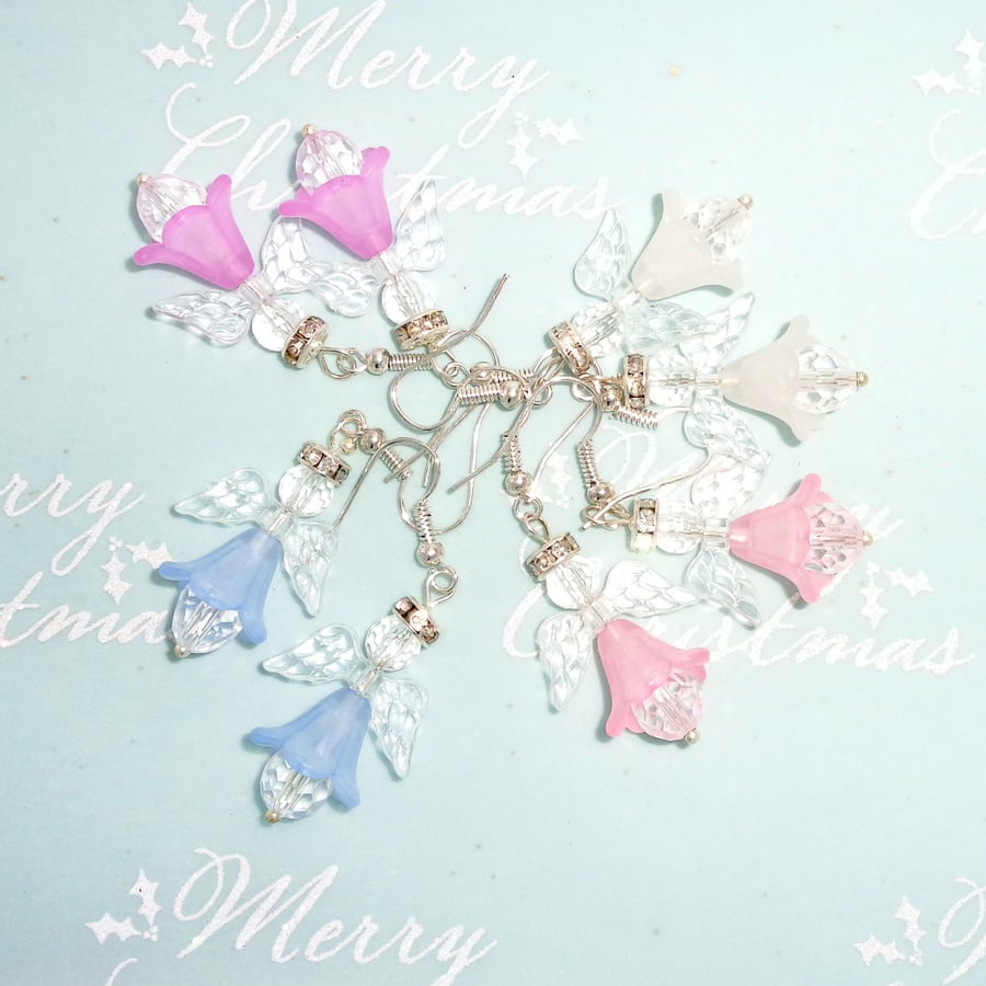Christmas earrings Novelty angels 4 pairs