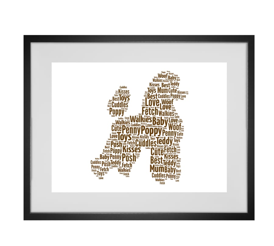 Personalised Poodle Dog Design Word Art Gifts 