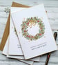 Christmas Wreath Card Set - 4 card set - eucalyptus wreath, gold elements, berry - Image 3