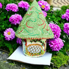 Felt Fairy Cottage Keepsake Embroidered Pot