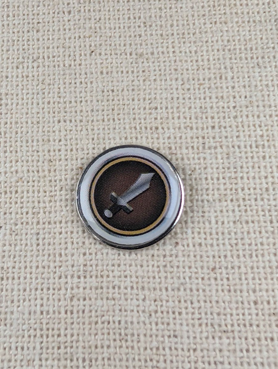 DPS Pin Badge - Gamer Themed Pin - Large Resin Coated Pin Badge 