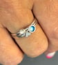 Rainbow Moonstone Stack Ring, silver stack ring, enamel ring, enamel stack ring, - Image 10