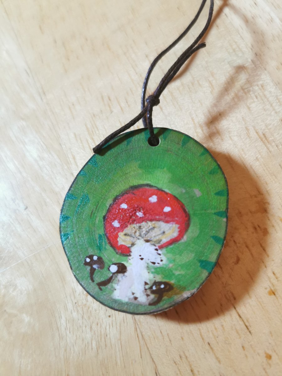 Hand painted wooden decoration. 