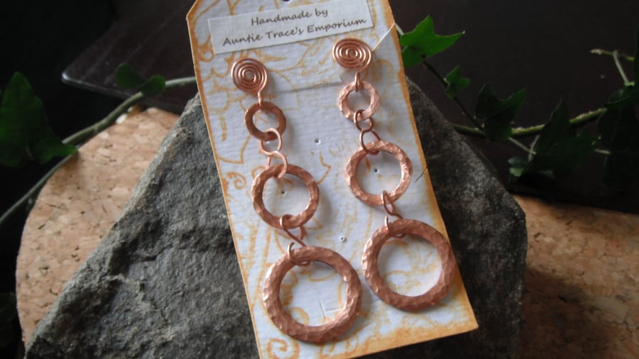 Triple Copper Hoop Earrings