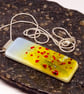 Handmade Fused Glass Pendant Necklace Poppy-field (B) - Image 2