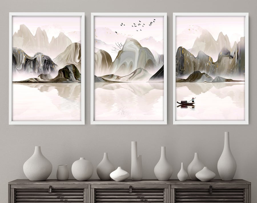 Living room wall decor, Home Decor Wall hanging, Japanese Art New Home gift,