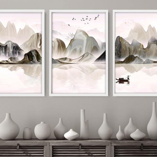 Living room wall decor, Home Decor Wall hanging, Japanese Art New Home gift,