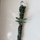 Mini Crystal quartz wand with Dragonfly 
