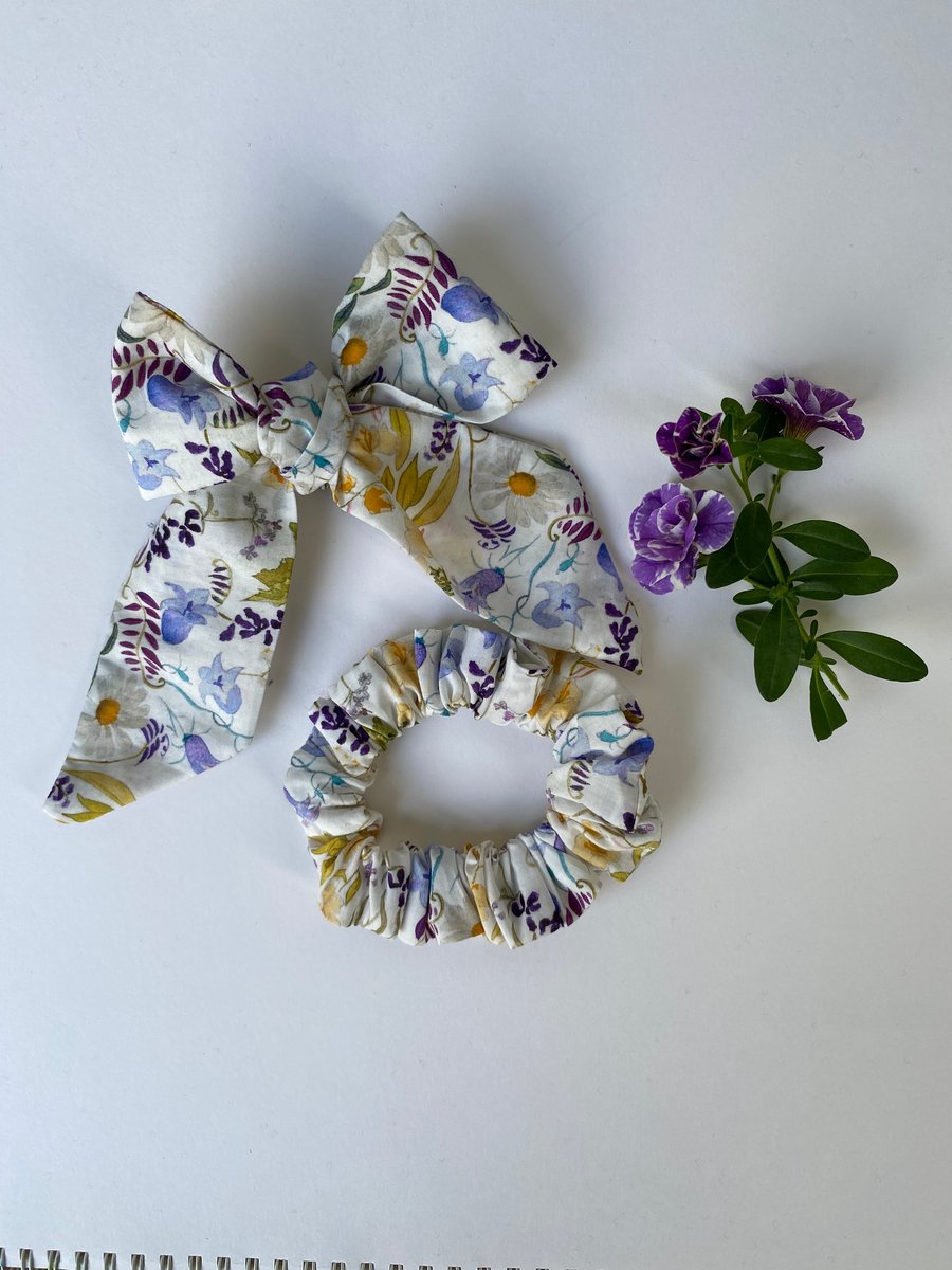 Liberty Print Skinny Scrunchie & Hair tie