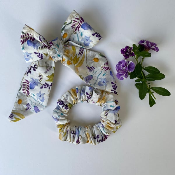 Liberty Print Skinny Scrunchie & Hair tie